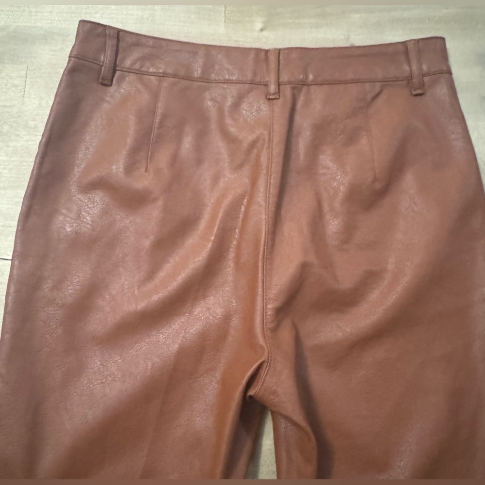 Urban Outfitters Tan Flare faux Leather Pants - Picture 9 of 12